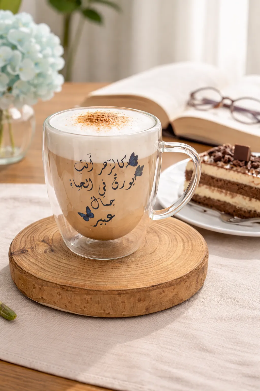 كوب زجاج -طبقتين