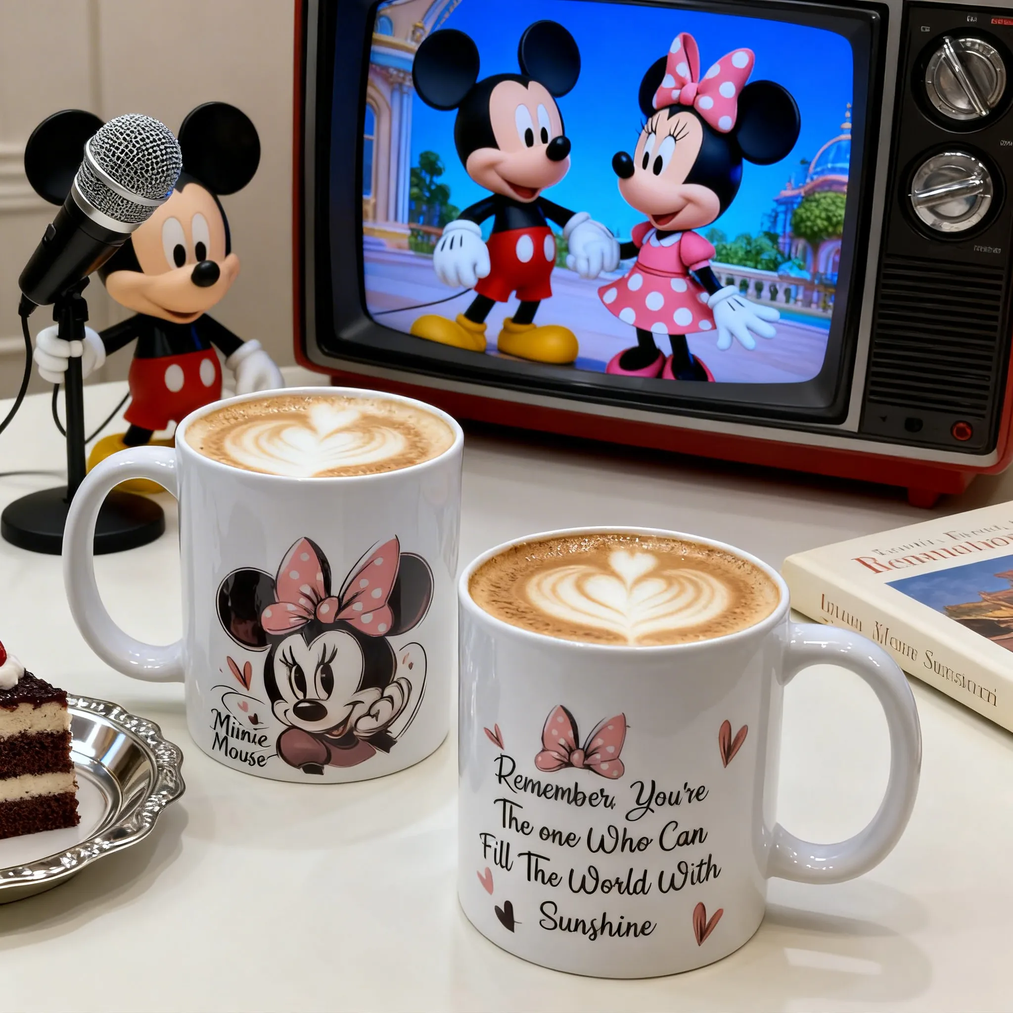 كوب زجاج ابيض طباعة ملونة Image