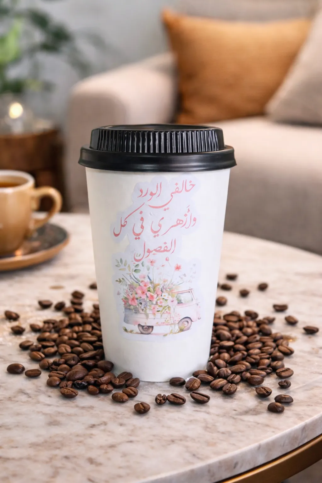 غطاء كاسة كرتون حجم 12 oz