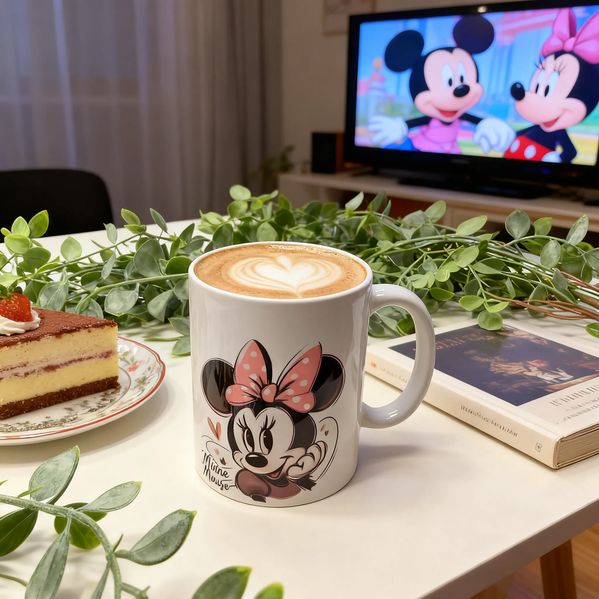 كوب زجاج ابيض طباعة ملونة